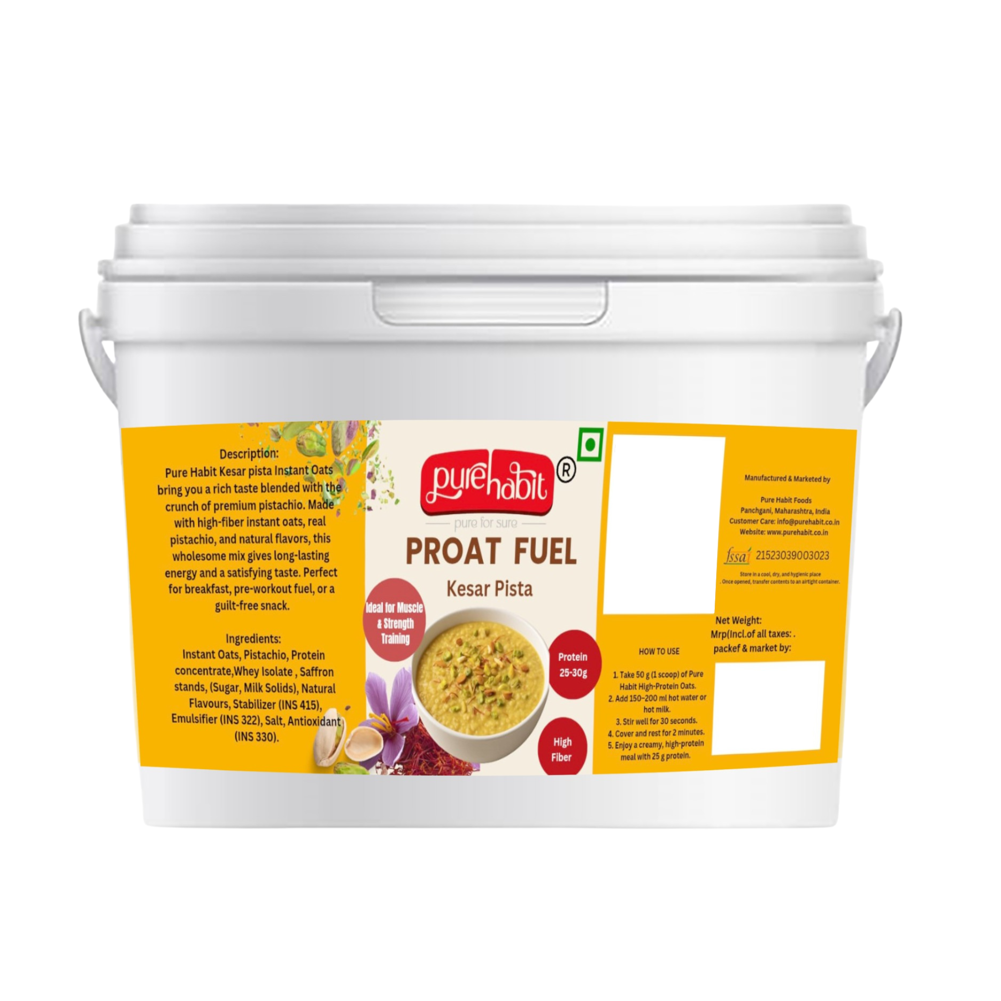 Proat Fuel – Kesar Pista Instant Oats(1kg)