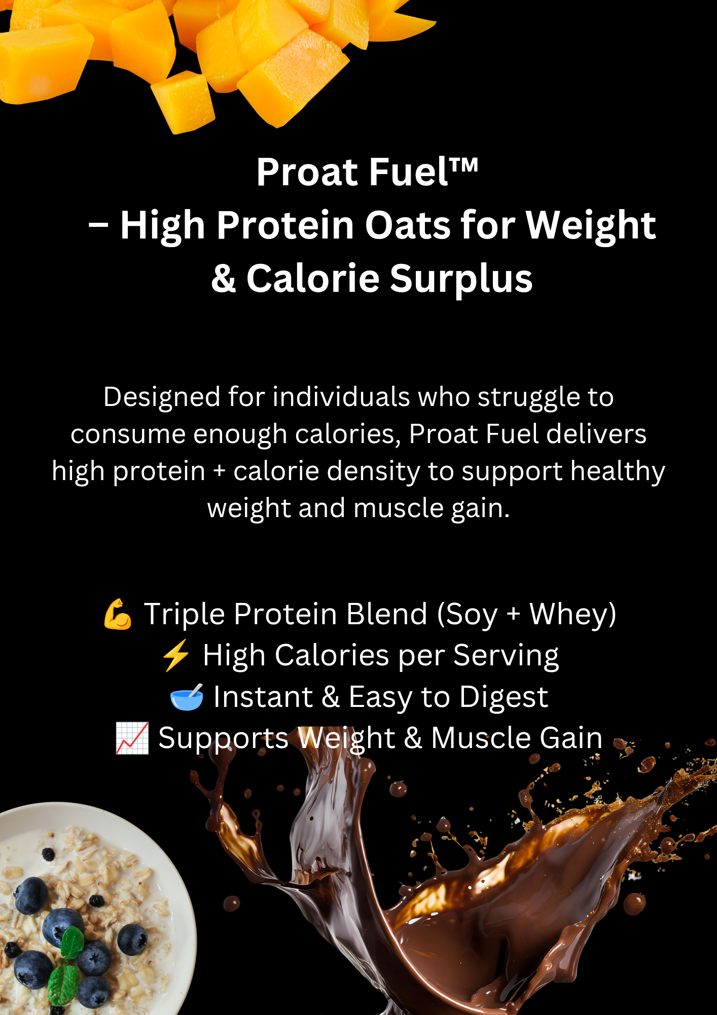 Proat Fuel – Pineapple Mango Instant Oats(1kg) - Image 5