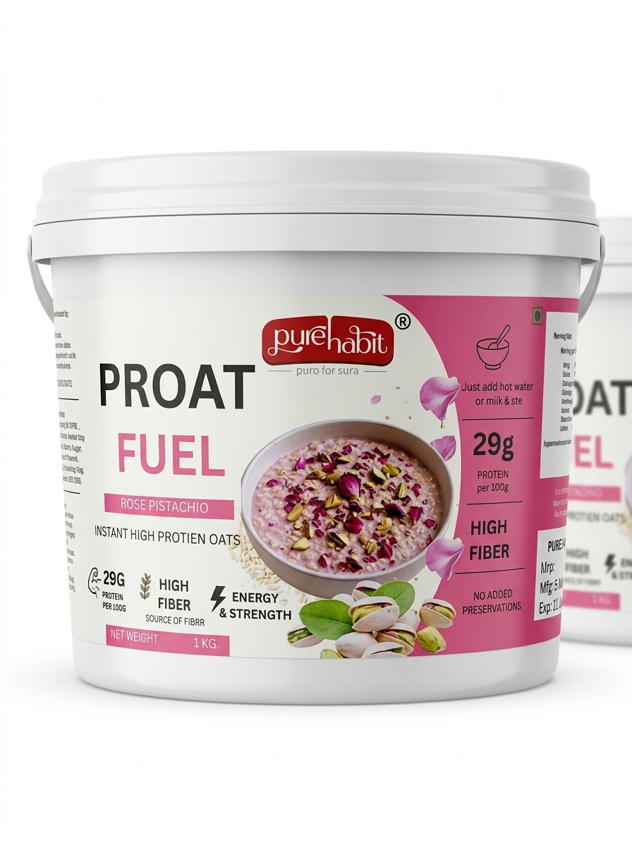 Proat Fuel – Rose Pistachio Instant Oats | High Protein Nutrition(1kg)