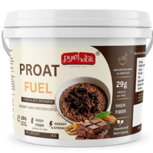 “Pure Habit No Added Sugar Oats(Chocolate Brownie)– Healthy Energy Without Sugar.”(1kg) Sweetened with Stevia.