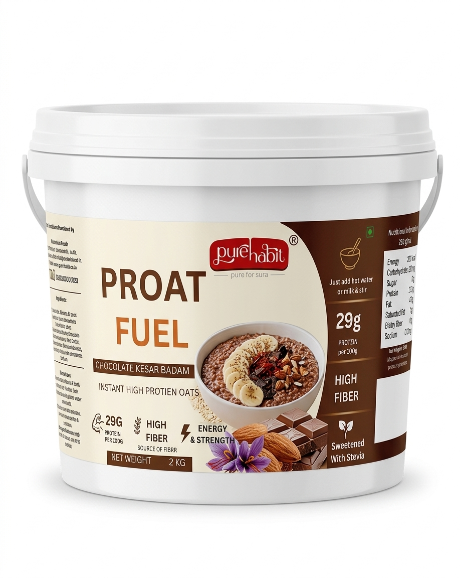 Pure Habit Sugar Free (Kesar Badam) Instant Oats -Healthy Energy Without Sugar (1kg)