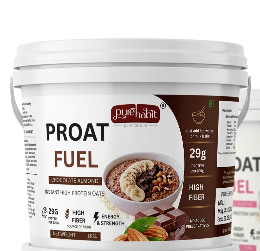 Pure Habit Proat Fuel Combo – Chocolate Almond & Mocha Chocolate Instant Protein Oats(2kg) - Image 2